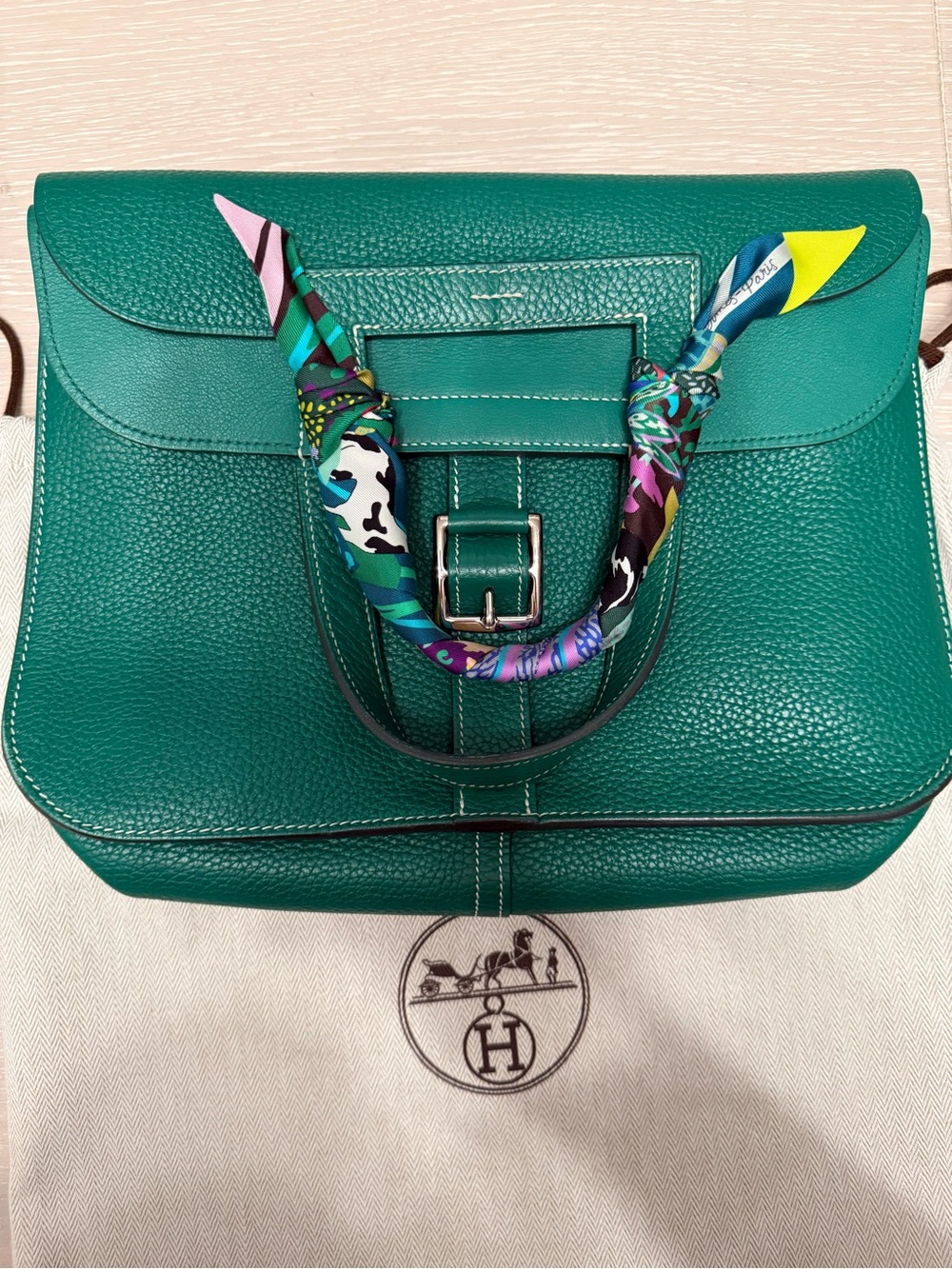 Hermes Halzan 31 Vert Vertigo green